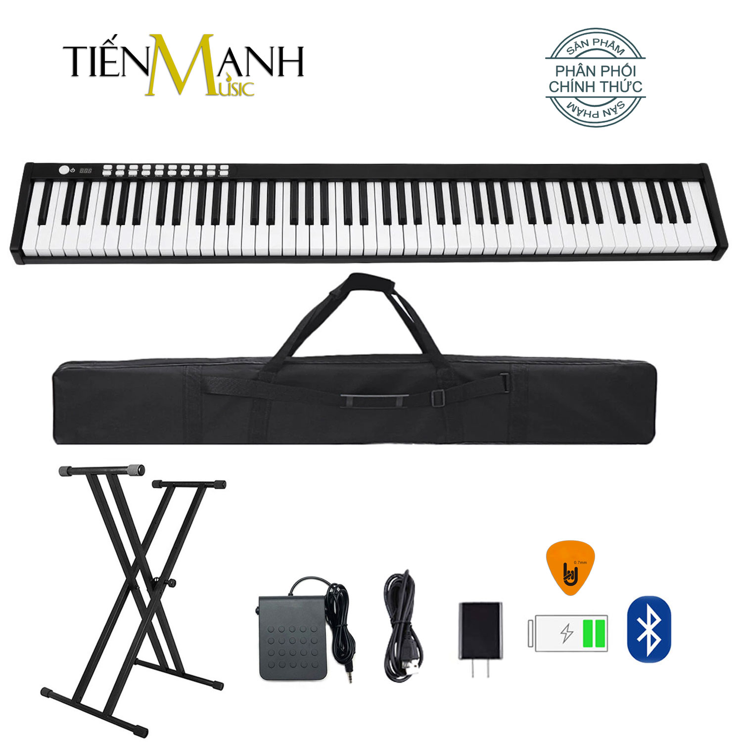 Bộ Đàn Piano Điện Bora BX-1A  Kèm Chân Kép - 88 Phím nặng Cảm ứng lực Midi Keyboard Controllers BX1A - Bao, Nguồn, Móng Gẩy DreamMaker