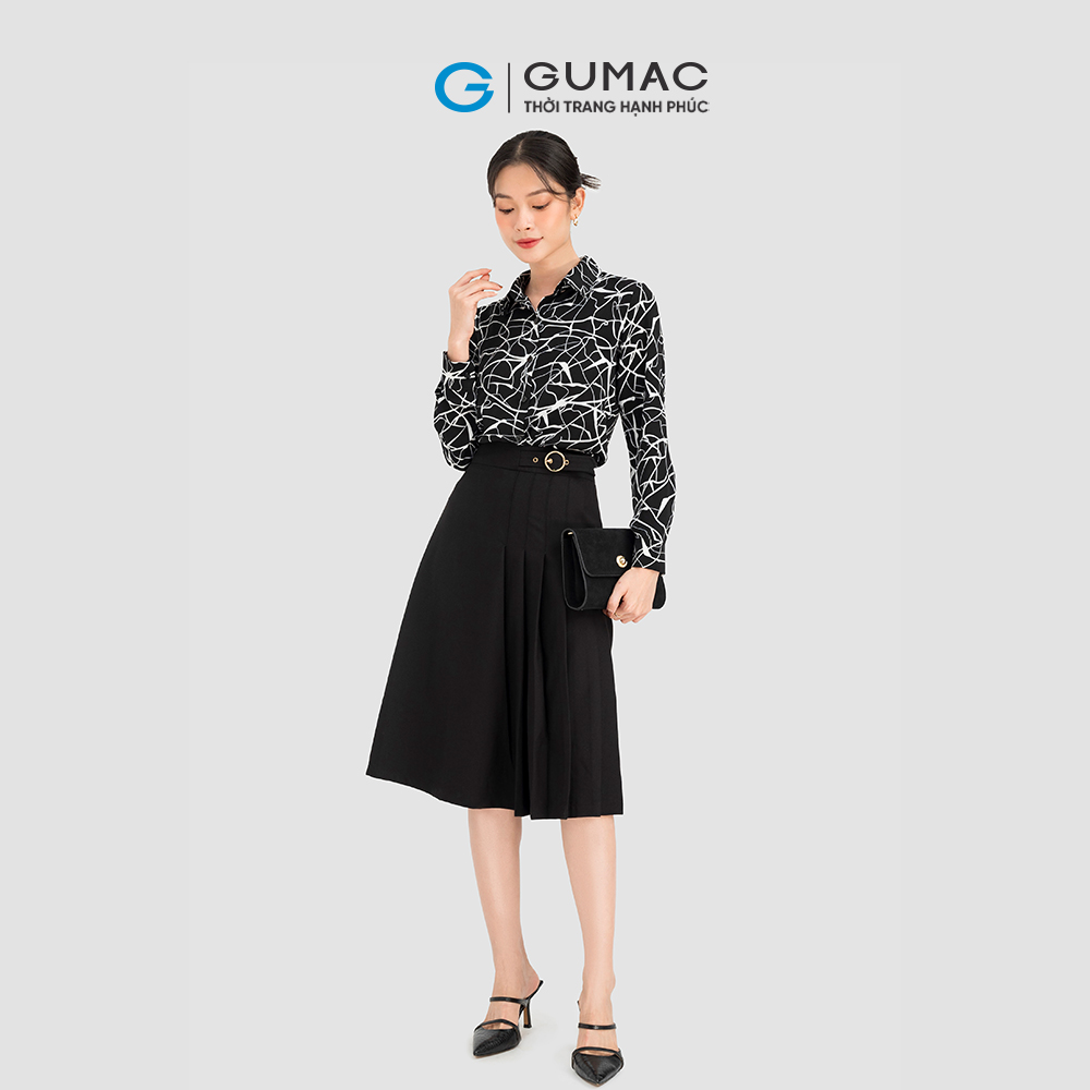 Áo sơ mi nữ GUMAC AC08034 in họa tiết trẻ trung lịch sự