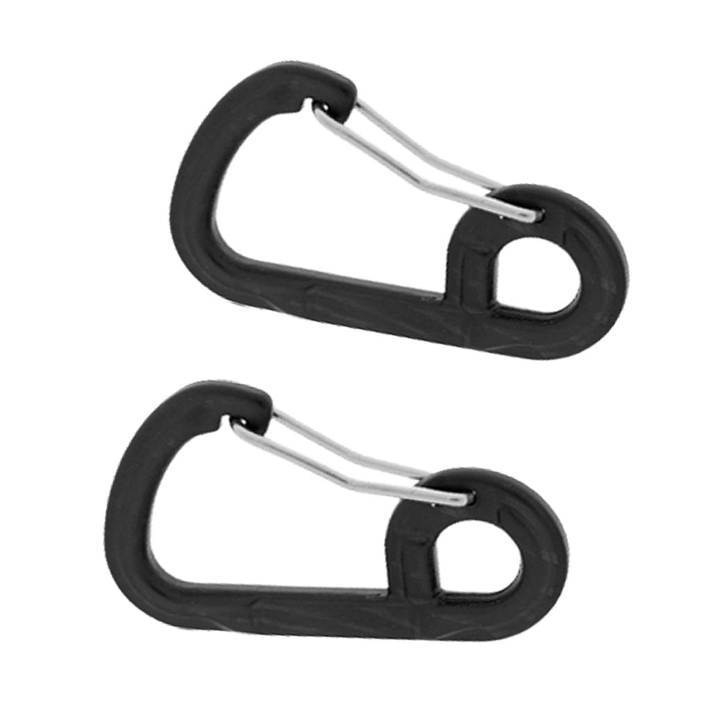 2 Pieces D-shaped Carabiner Buckle Snap Clip Hook Keyring