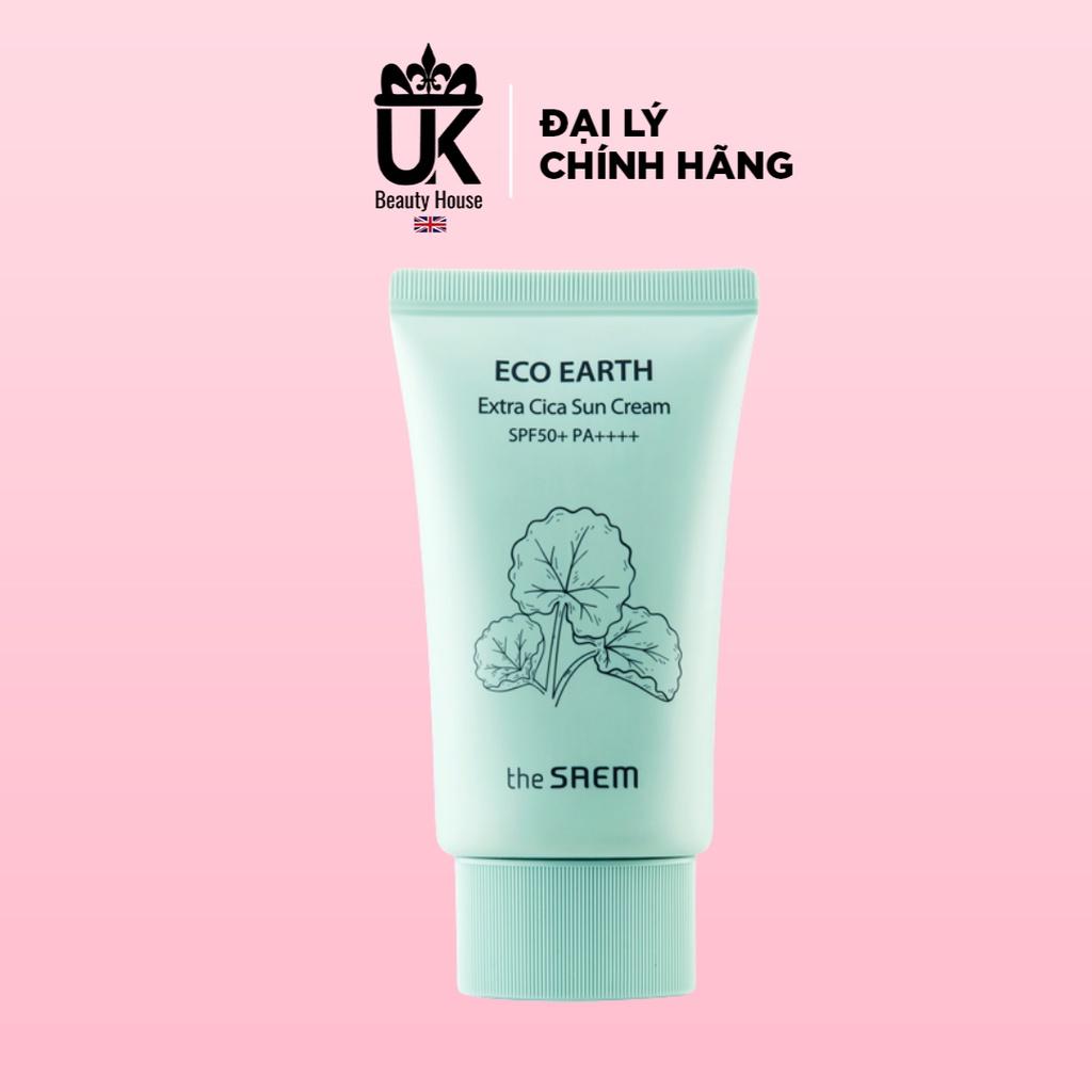 Kem Chống Nắng Chiết Xuất Rau Má, Nâng Tone, Cân Bằng Ẩm the SAEM Eco Earth Extra Cica Sun Cream 50g