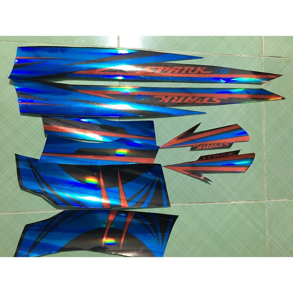 Tem sirius 110 spark xanh đen crom