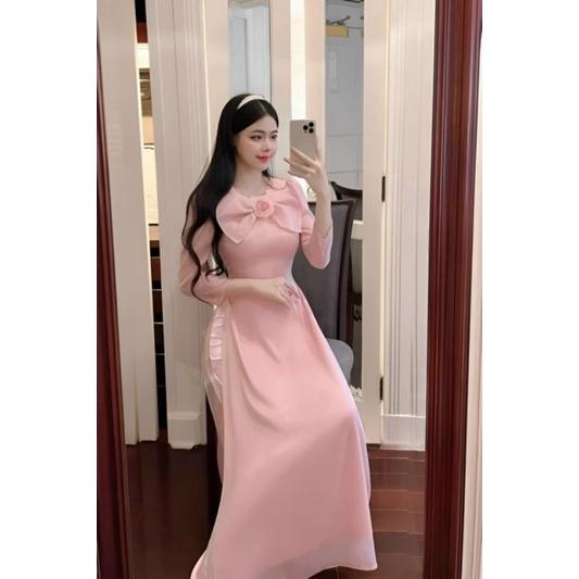 SÉT BỘ ÁO DÀI TAY BỒNG CỔ NƠ