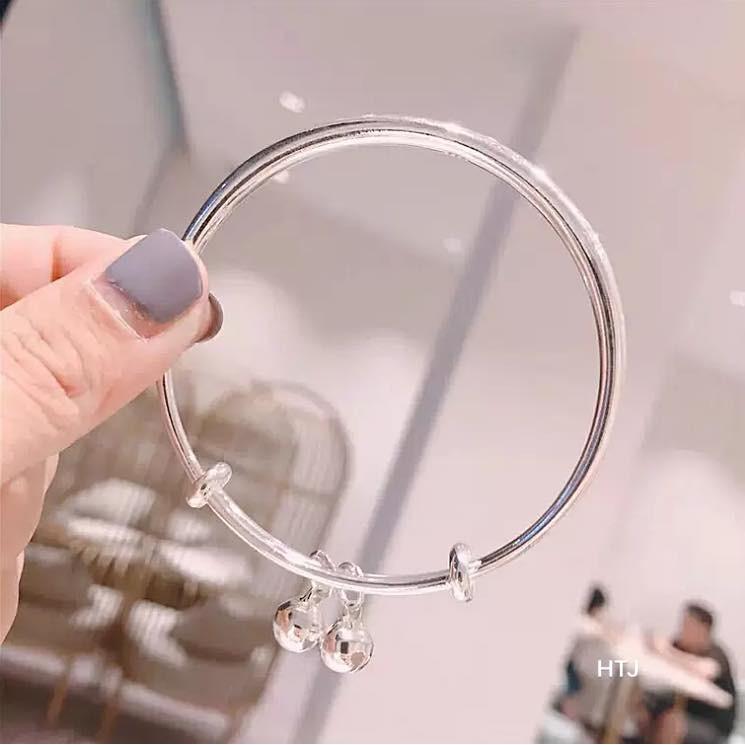 Vòng tay nữ bạc ta 2 quả chuông MS20c