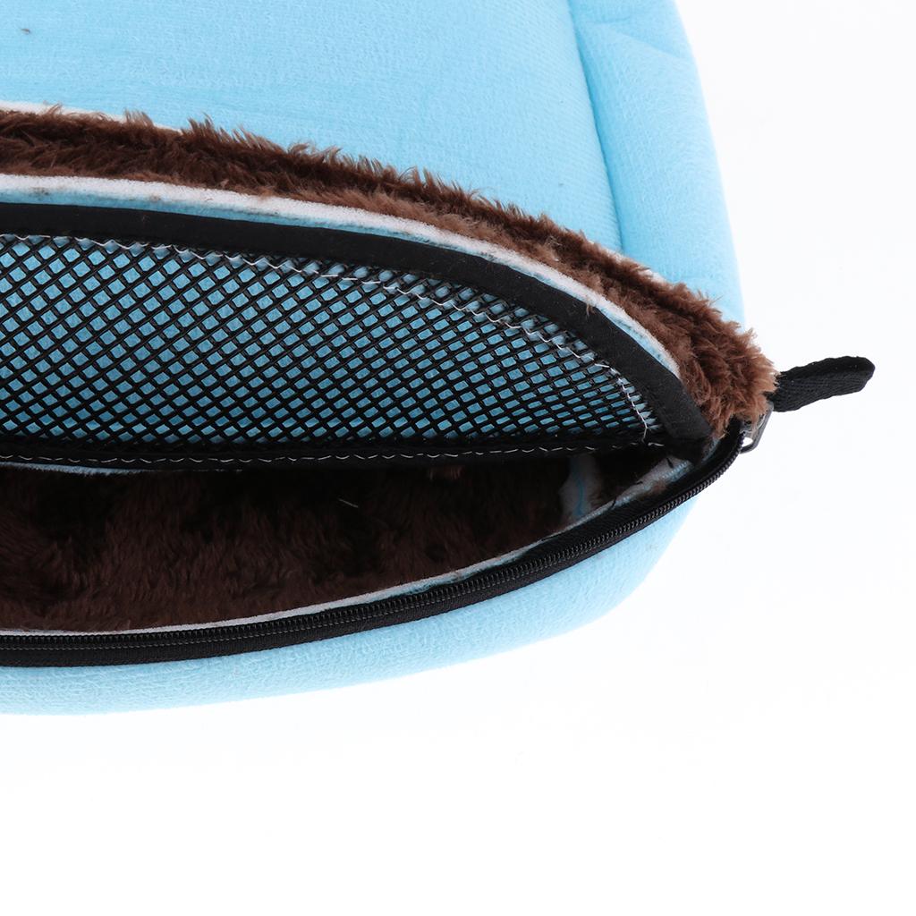 Small Pet Outdoor Travel Bag Hamster Sleeping Bed Carrier Bag L Blue