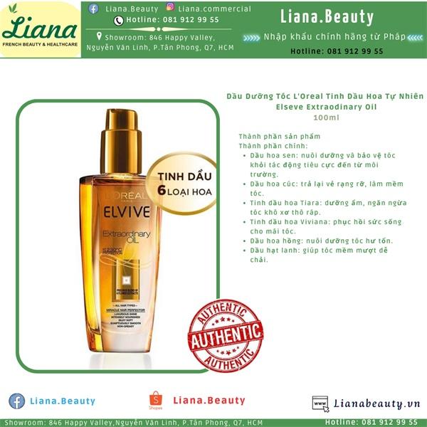 Dầu Dưỡng Tóc L'Oreal Tinh Dầu Hoa Tự Nhiên 100ml
