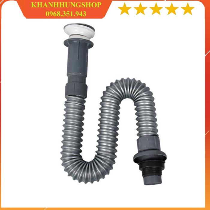 Xi phông chậu rửa mặt ống sun bi xả lật inox bóng,ruột gà giá rẻ