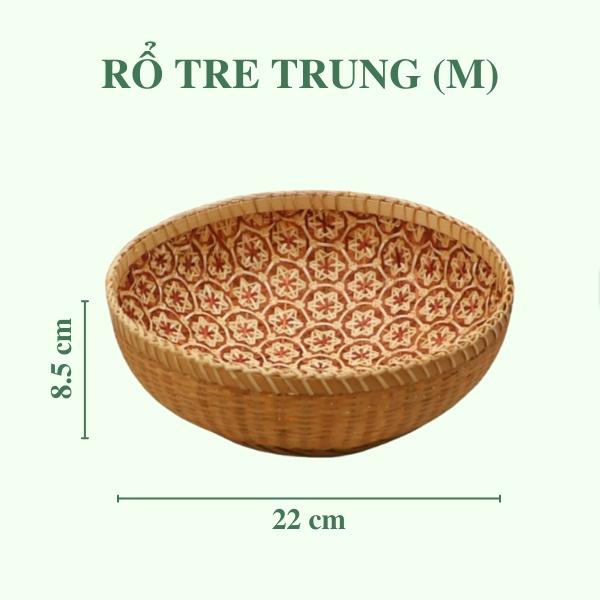 Rổ Tre Đan Hoa Thị 2 Lớp, Rổ Đựng Đồ Đa Năng Dùng Trang Trí Bàn Ăn - Bamboo Storage Basket