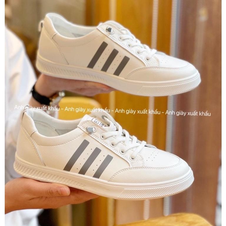 TT06 - Giày thể thao nữ trắng 3 vạch không cần buộc dây nhẹ êm