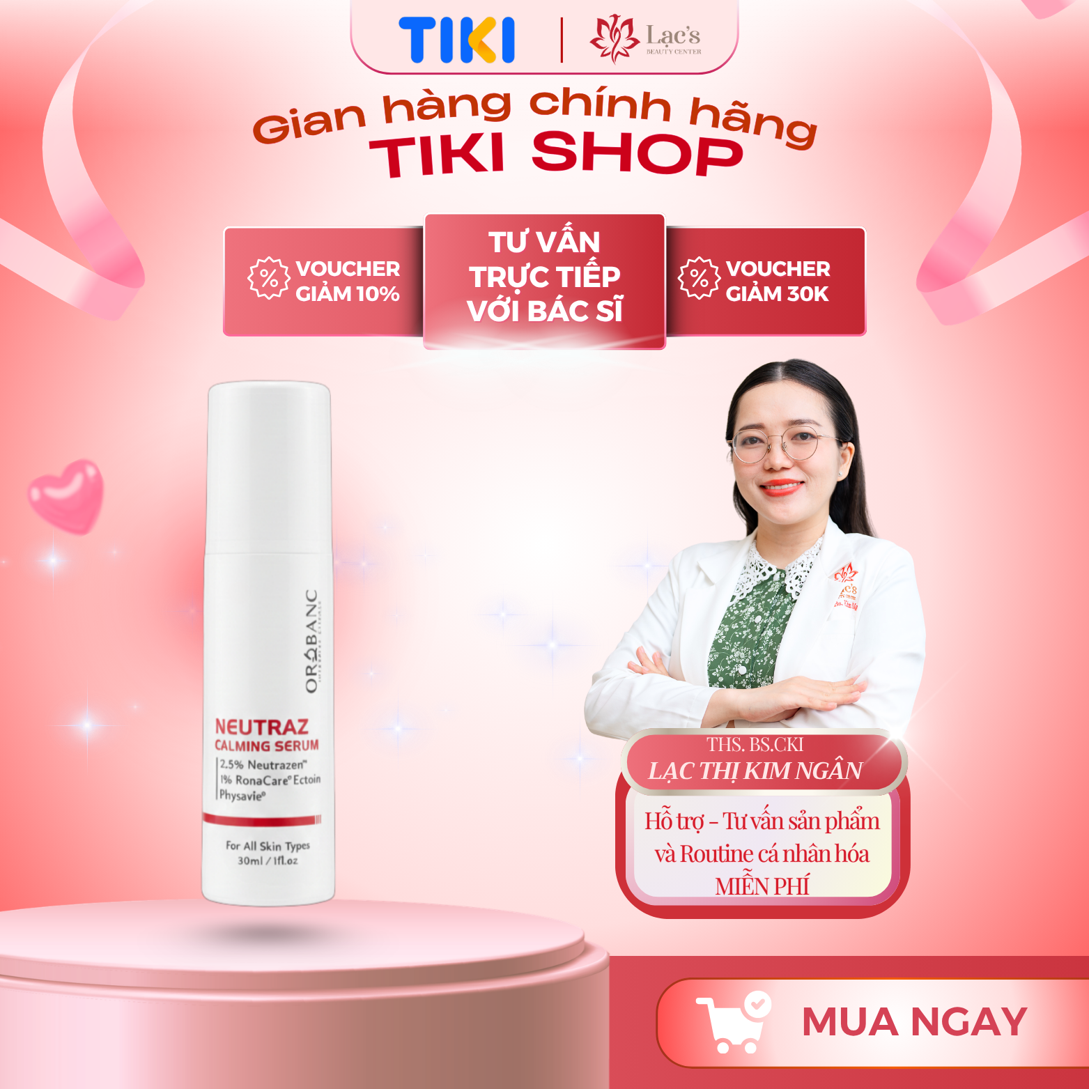 Tinh chất làm dịu, giảm đỏ OROBANC NEUTRAZ CALMING SERUM 30ml