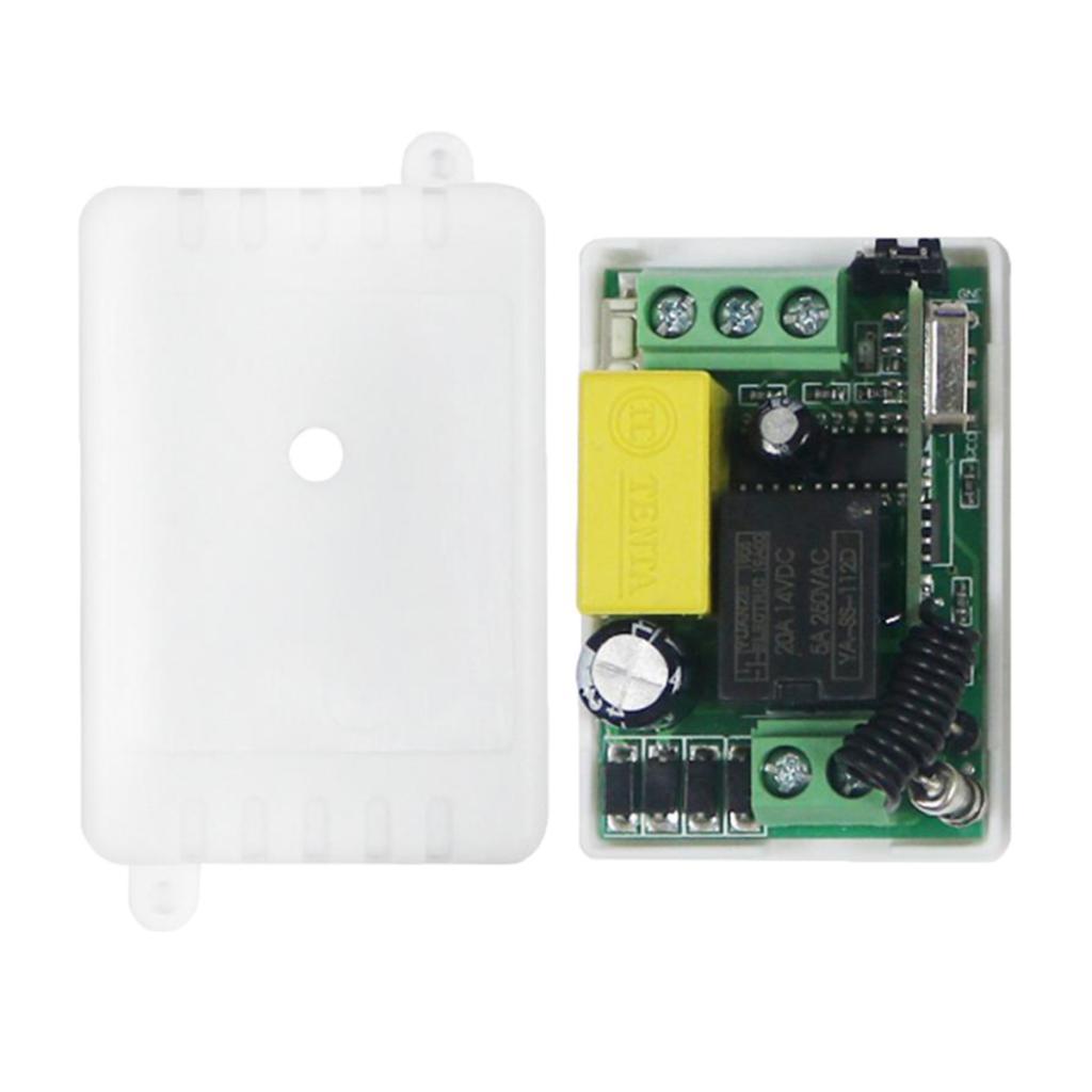 220V 1 Channels Remote Control Switches Control Wireless RF Relay 1 Receiver With 1 Transmitter Black