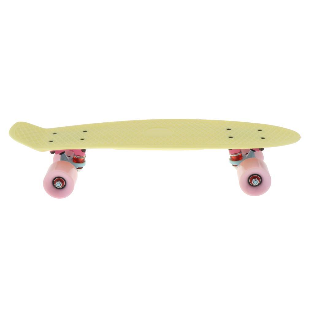 Complete Cruiser Skateboards Skate Board Mini 22 Inch Highly Flexible Plastic Longboard Decks for Beginners Kids Professional with PU Wheels