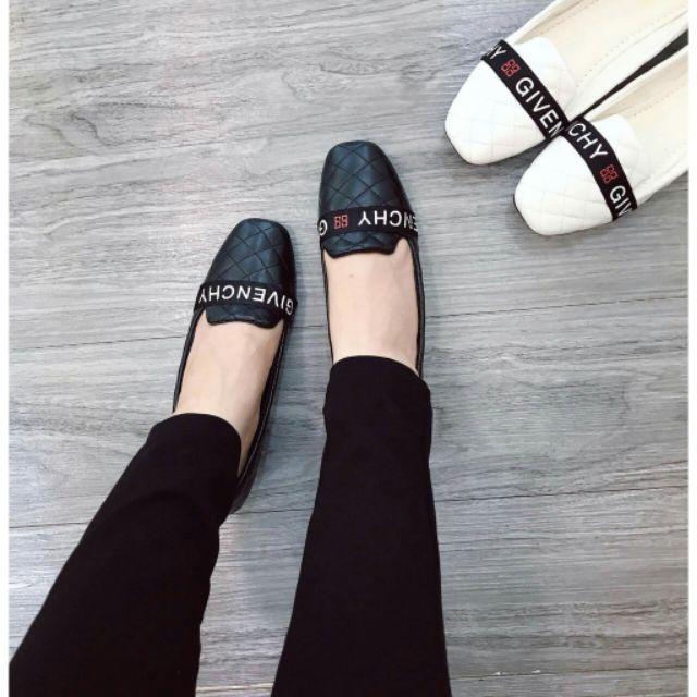 Giày búp bê 2p da trần chỉ