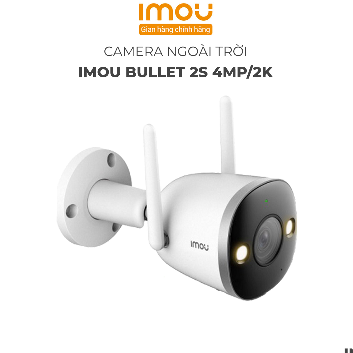 Camera IMOU Bullet 2S, Camera Ngoài Trời, Khẩu độ lớn F1.0, Chống nước IP67, Chuẩn nén H265, Theo dõi chuyển động, Quay Màu ban đêm - Hãng Chính Hãng