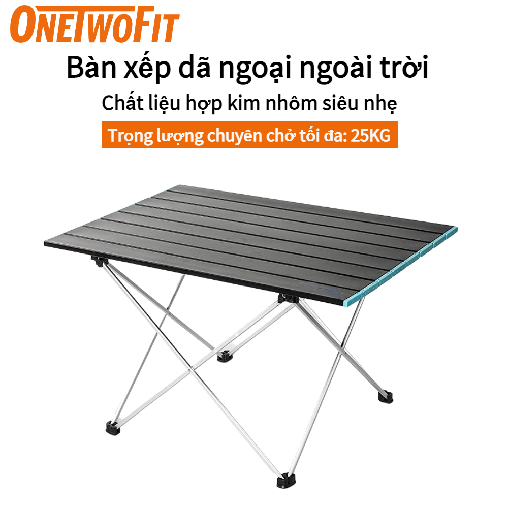 OneTwoFit Bàn cắm trại siêu nhẹ di động ngoài trời Bàn cắm trại bằng hợp kim nhôm M, L, XL