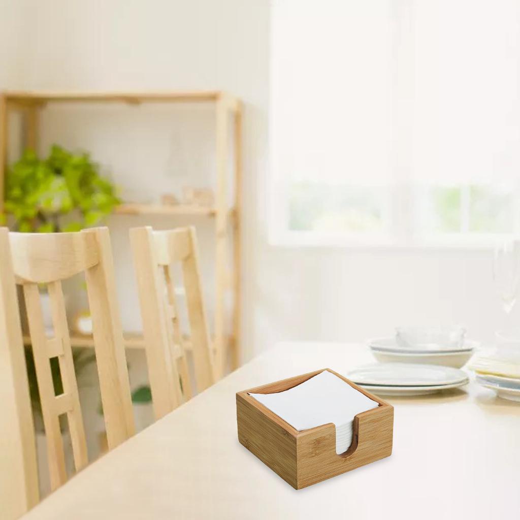 Tabletop Napkin Holder Wooden Storage Tissue Dispenser for Countertop