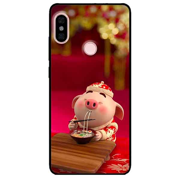 Ốp lưng in cho Xiaomi Redmi Note 6 Pro Mẫu Heo Ăn