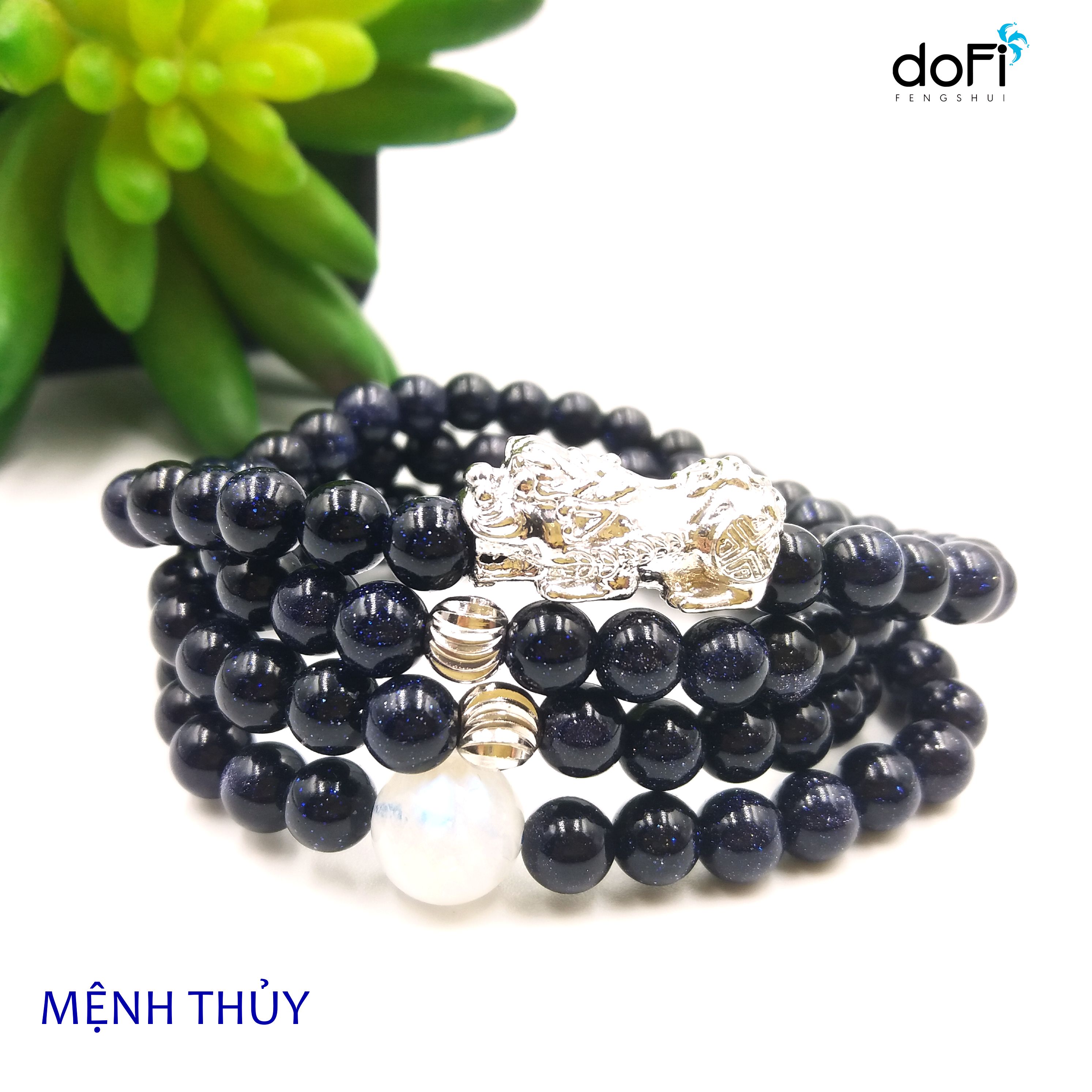 TRÀNG HẠT KIM SA XANH + ĐÁ MẶT TRĂNG PHỐI TỲ HƯU