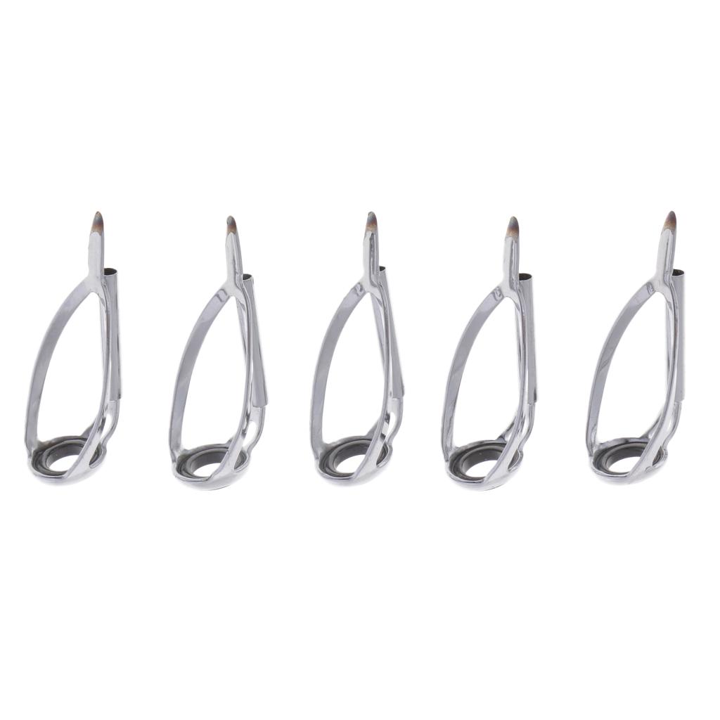 5pcs Fishing Rod Pole Guides Tips Top Eye Rings Rod Repair Kit
