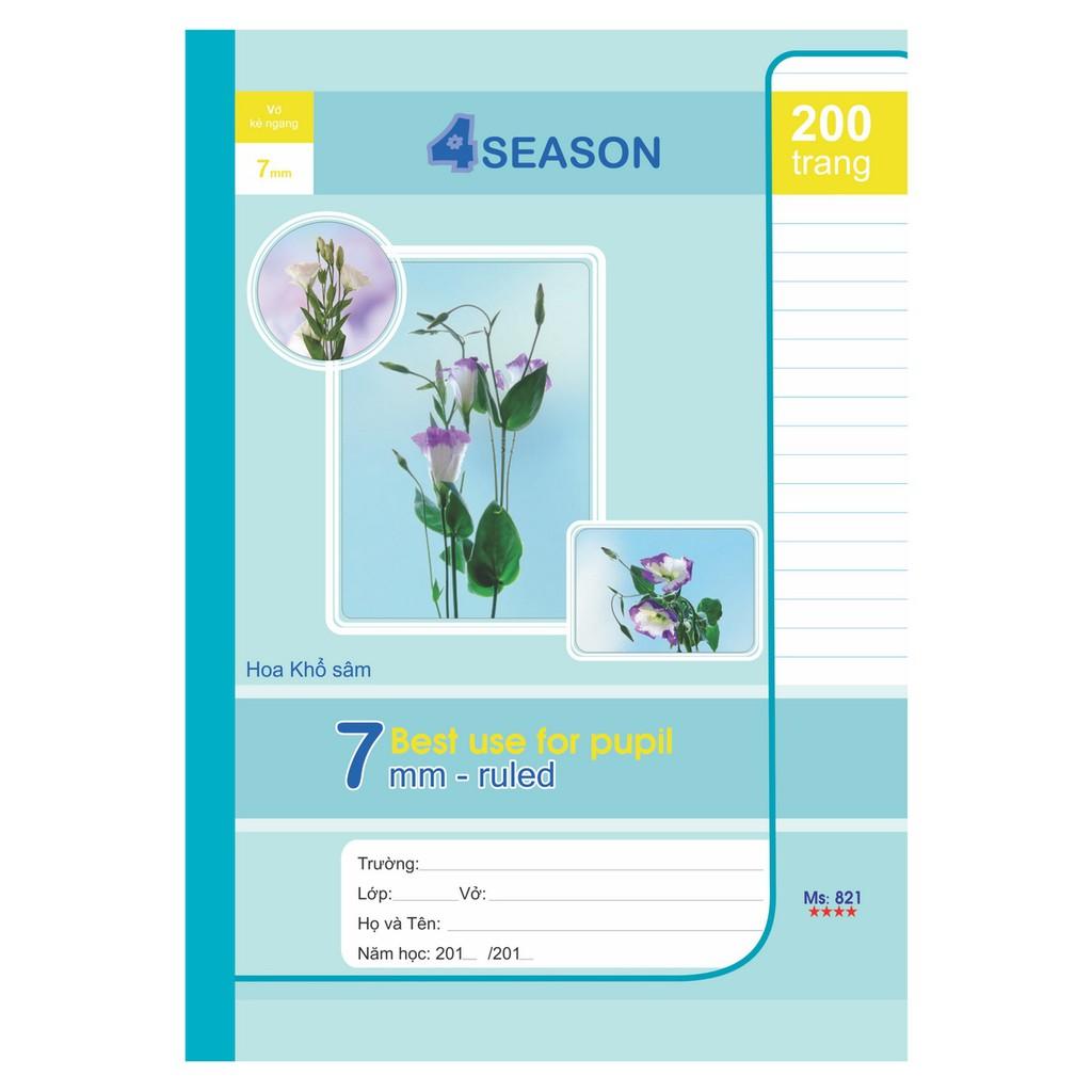 Vở kẻ ngang 4Season KLONG B5 200 trang 58/92; MS: 821