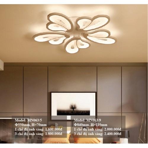 Đèn LED Mâm Ốp Trần MN063 , Đèn trần Phòng Khách, Đèn trần phòng ngủ - 3 Chế Độ Sáng