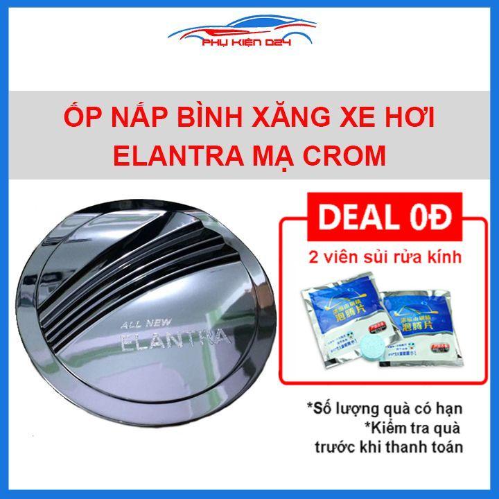 Ốp nắp bình xăng Elantra 2019 mạ crom chống trầy trang trí ô tô