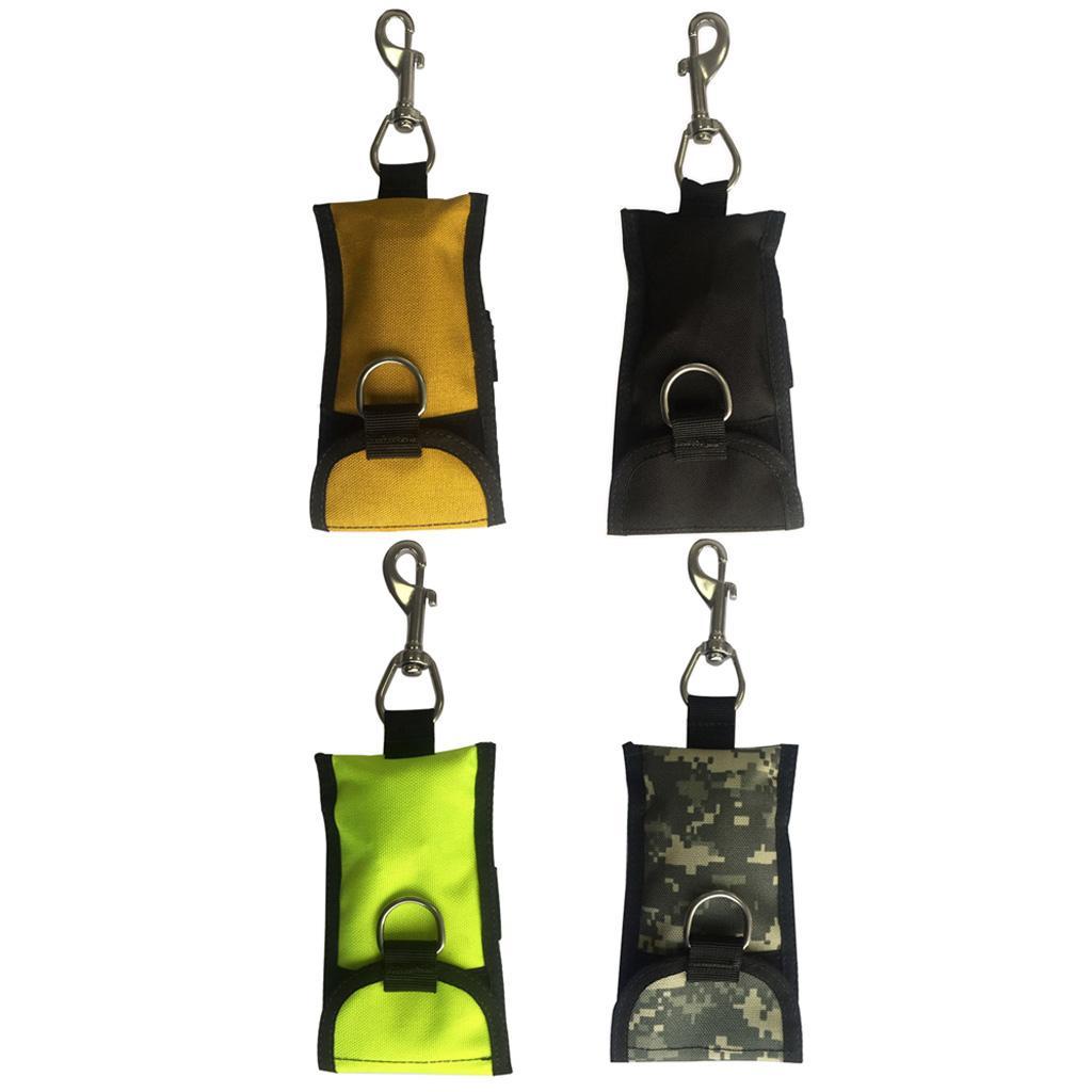 Scuba Diving Single Hook Webbing Clip & Storage Bag Black