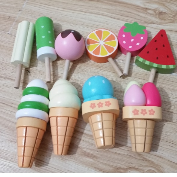 Đồ chơi tháp kem 2 tầng bằng gỗ cao cấp cho bé yêu