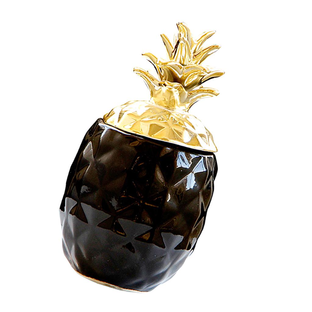 Hình ảnh Display Nordic Style Pineapple Shape Multi-Use Storage Jar Ornament Black L