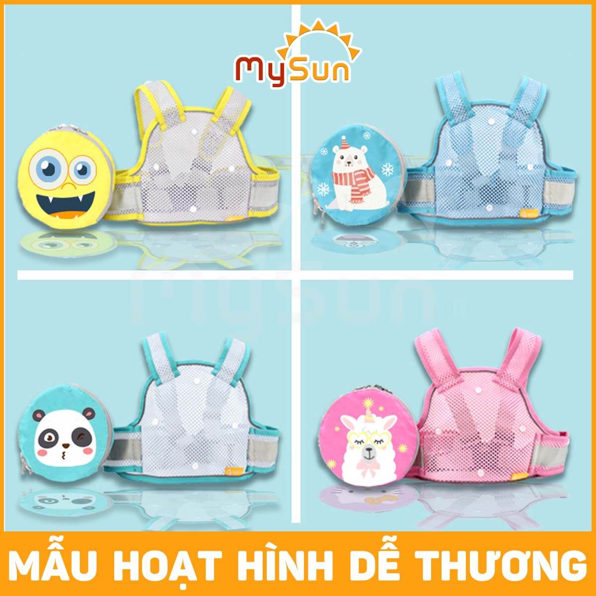 Đai ngồi đi xe máy cho bé 1 2 3 4 5 tuổi an toàn ngồi trước - sau MySun