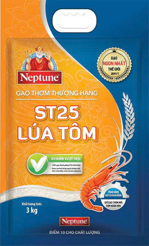 Gạo thơm thượng hạng ST25 Lúa Tôm 3kg