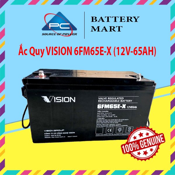 Ắc quy bộ lưu điện, ắc quy Vision 6FM65E-X (12V-65AH), ắc quy viễn thông