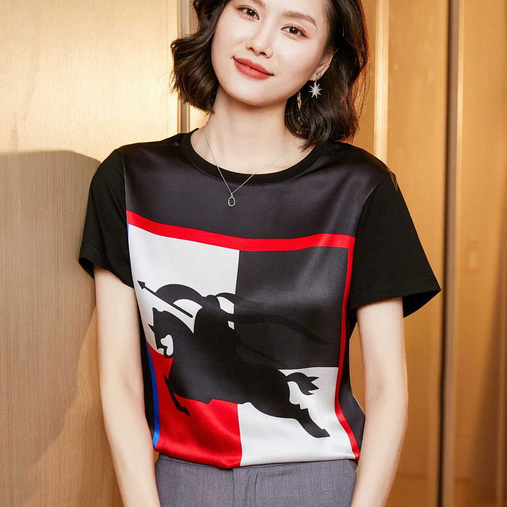 Áo Sơ Mi In Hình Lụa Satin Thời Trang Mùa Hè SM86 - Hàng Quảng Châu Cao Cấp