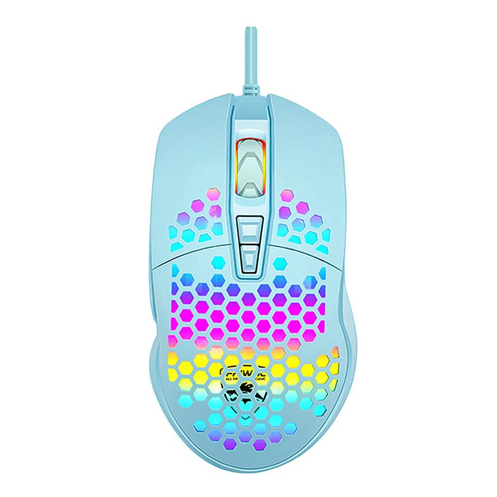 RGB Backlit USB Gaming Mouse 7 Buttons 1600DPI With Honeycomb Shell