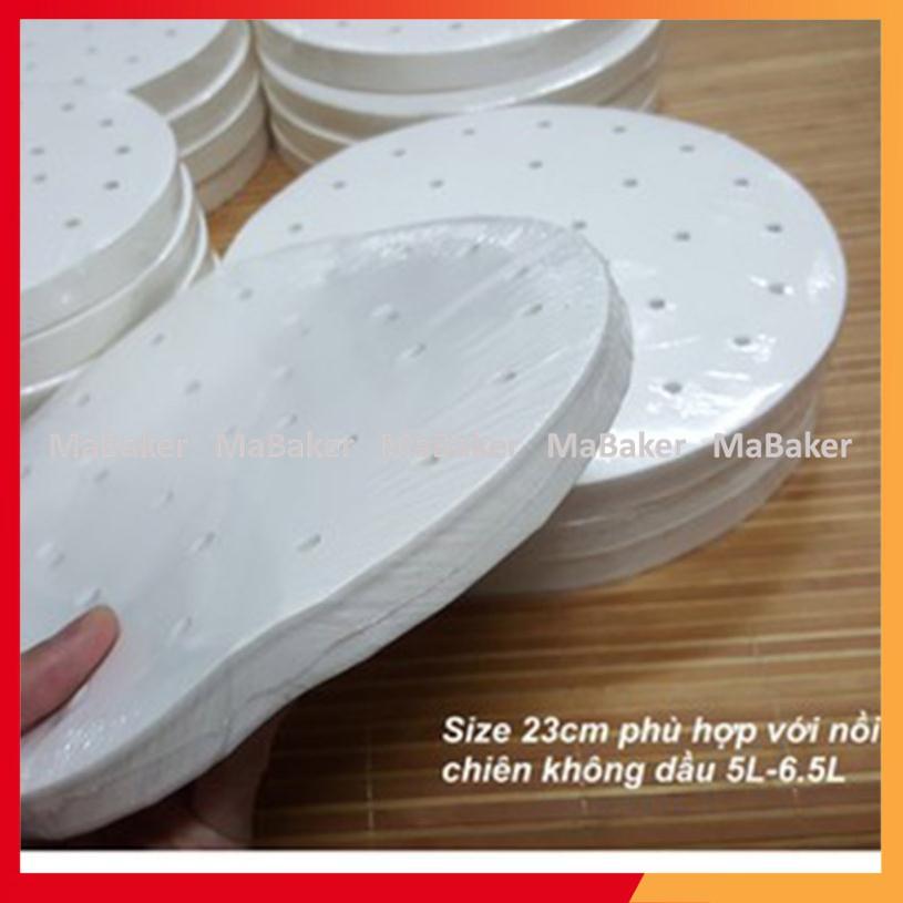 Giấy nến đục lỗ tròn dùng cho món hấp, nướng size 20 -23cm