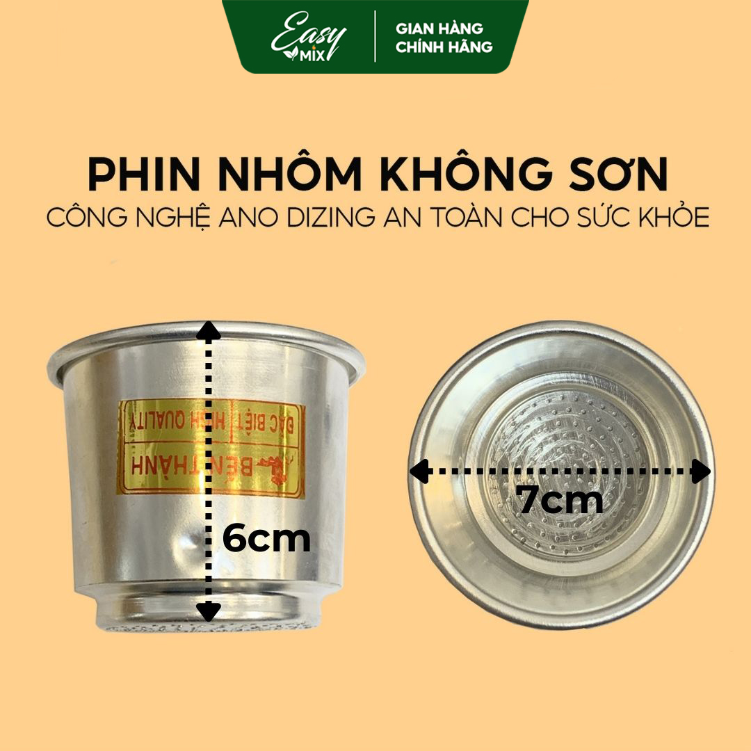 Phin Cà Phê Nhôm Nguyên Chất Không Sơn EASYMIX - BT