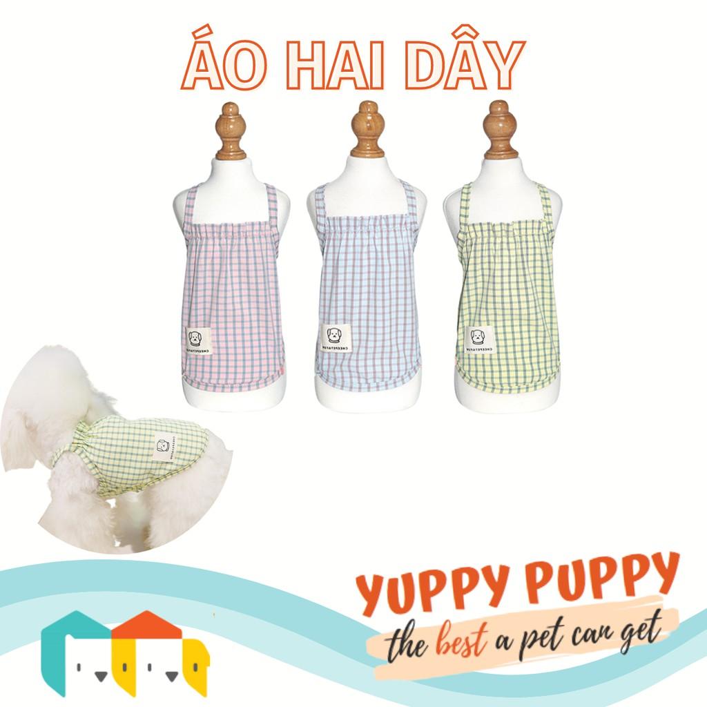 Cheepet Áo hai dây caro nhỏ cho chó mèo/ thú cưng