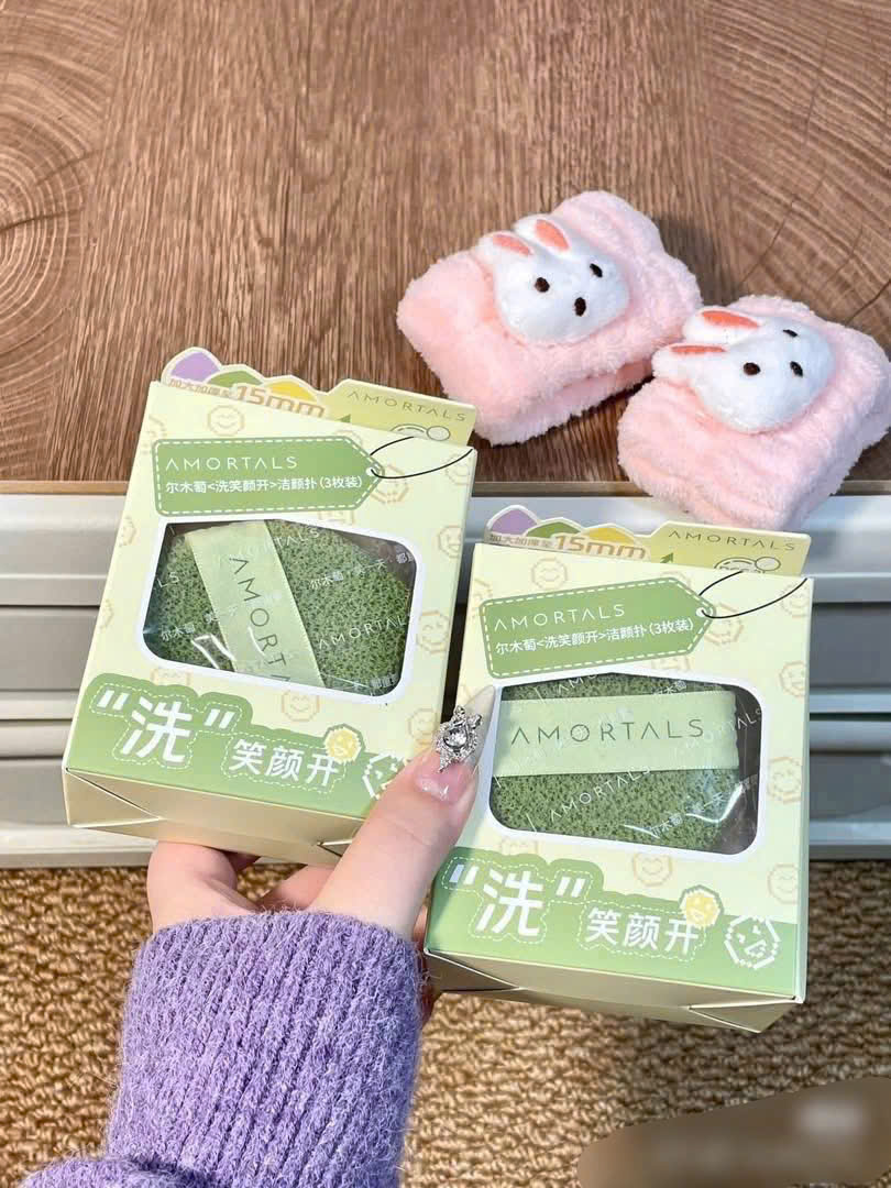COMBO 3 Hộp Bông Mút Rửa Mặt Amortals, Mút Rửa Mặt Bọt Biển, Làm Sạch Mặt, Bông Mút Hình Giọt Nước - HÀNG CHÍNH HÃNG MINIIN