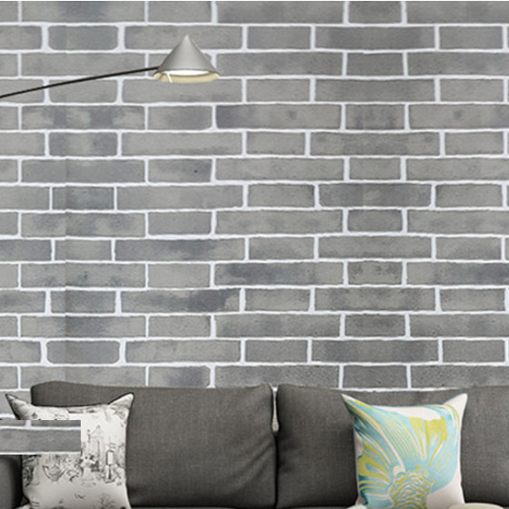 GIẤY DÁN TƯỜNG KHỔ 45CM X10M GẠCH XÁM VIỀN TRẮNG