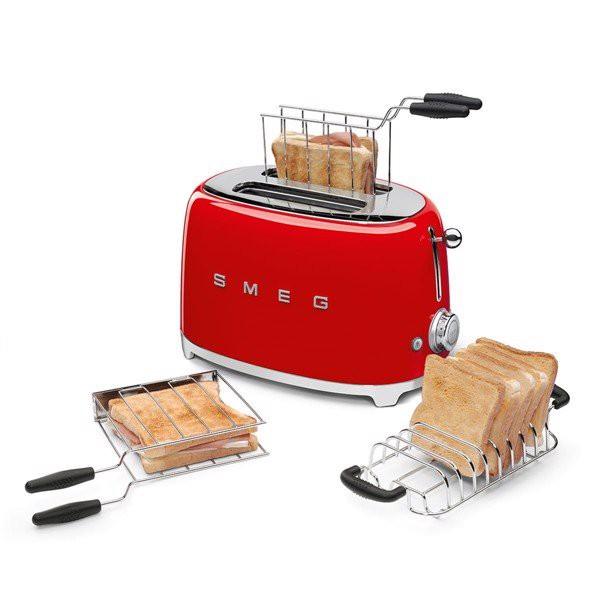 Máy Nướng Bánh Mì Sandwich Smeg, Bread Toaster, Máy Nướng Bánh Mì, Nhập Đức, BH 12 Tháng - Đỏ