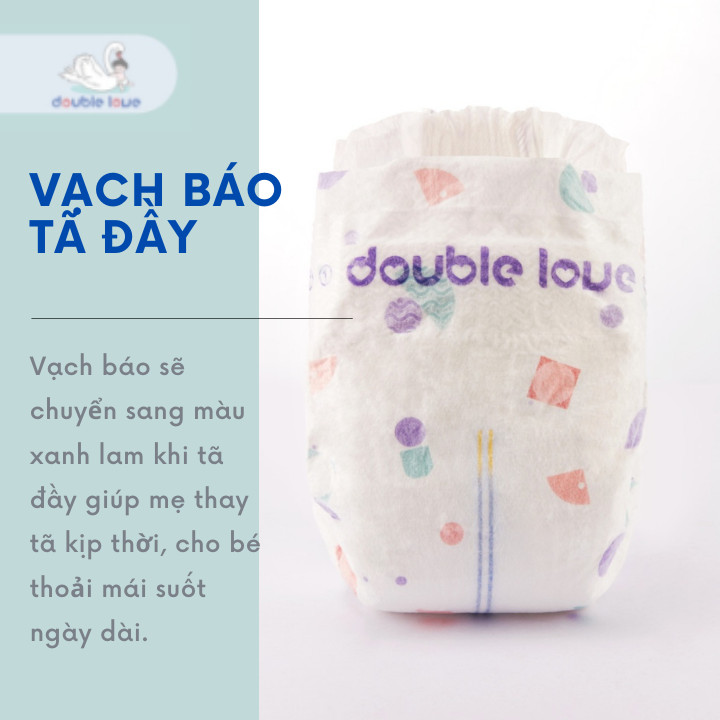 Combo 3 Tã Quần Double Love cho bé Size M54-L50- XL46- XXL44 siêu mỏng, siêu thấm hút an toàn cho bé