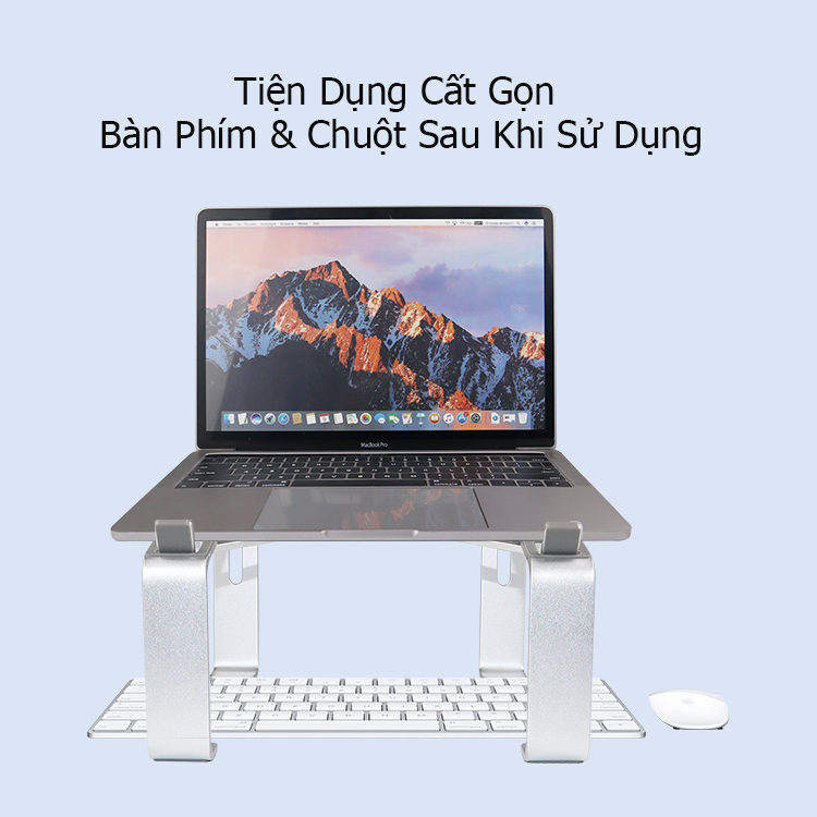 Giá Đỡ Để Bàn Laptop Hợp Kim Nhôm; Có Thể Gấp Gọn; Lưu Trữ Bàn Phím Sau Khi Sử Dụng - Hàng Nhập Khẩu