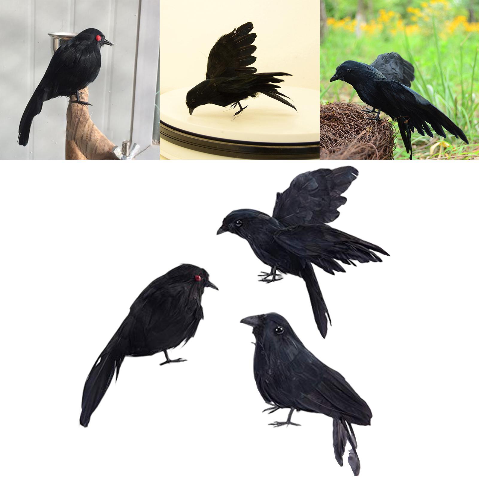 Halloween Black Feathered  Halloween Decoration Birds for Decoration