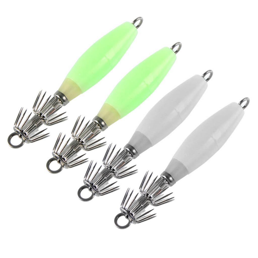 4pcs Shrimp Prawn Fishing Lures Squid Jigs Hooks Freshwater Saltwater Bait