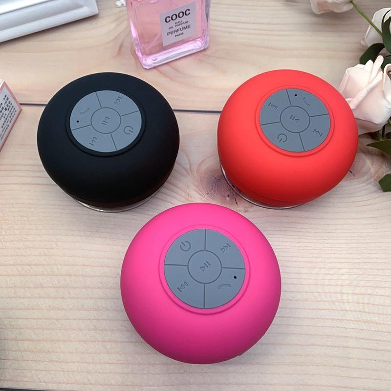 BathroomKitchen Với cốc hút lớn Loa Bluetooth chống nước âm thanh nổi di động không dây mini Màu sắc: Hồng