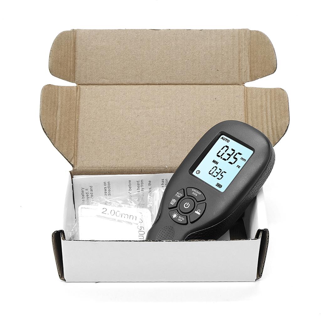 HW-300 Mini Automotive Coating Thickness Gauge Car Digital Paint Meter, Black, Auto Digital Calibration, 110x52x25mm