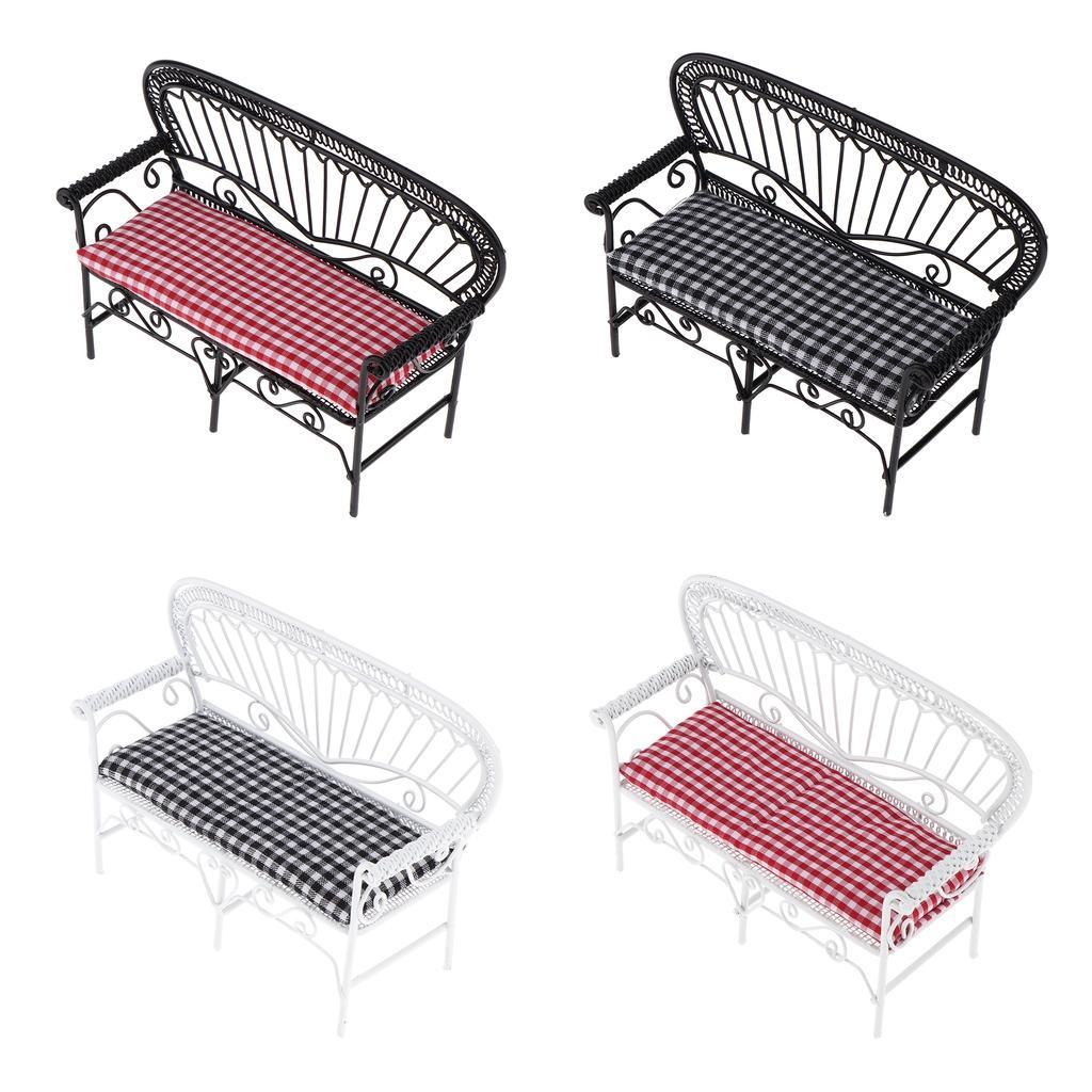 1/12 Dollhouse Furniture Miniature Chair Sofa Decoration Black