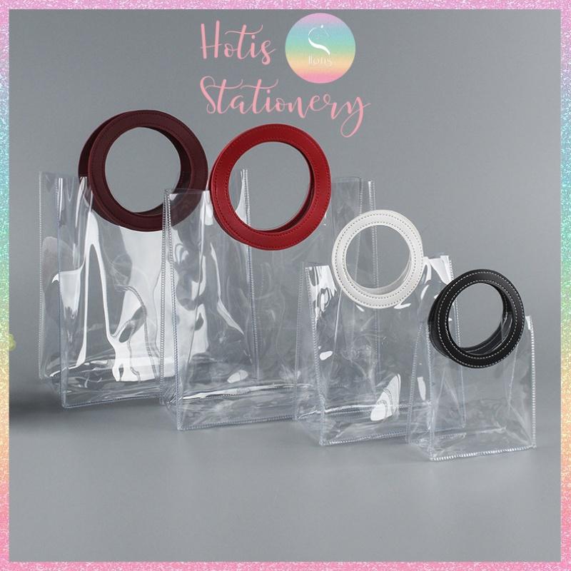 Túi PVC trong suốt loại dày cầm tay đựng quà tặng, mỹ phẩm - Nhiều kích cỡ, màu sắc