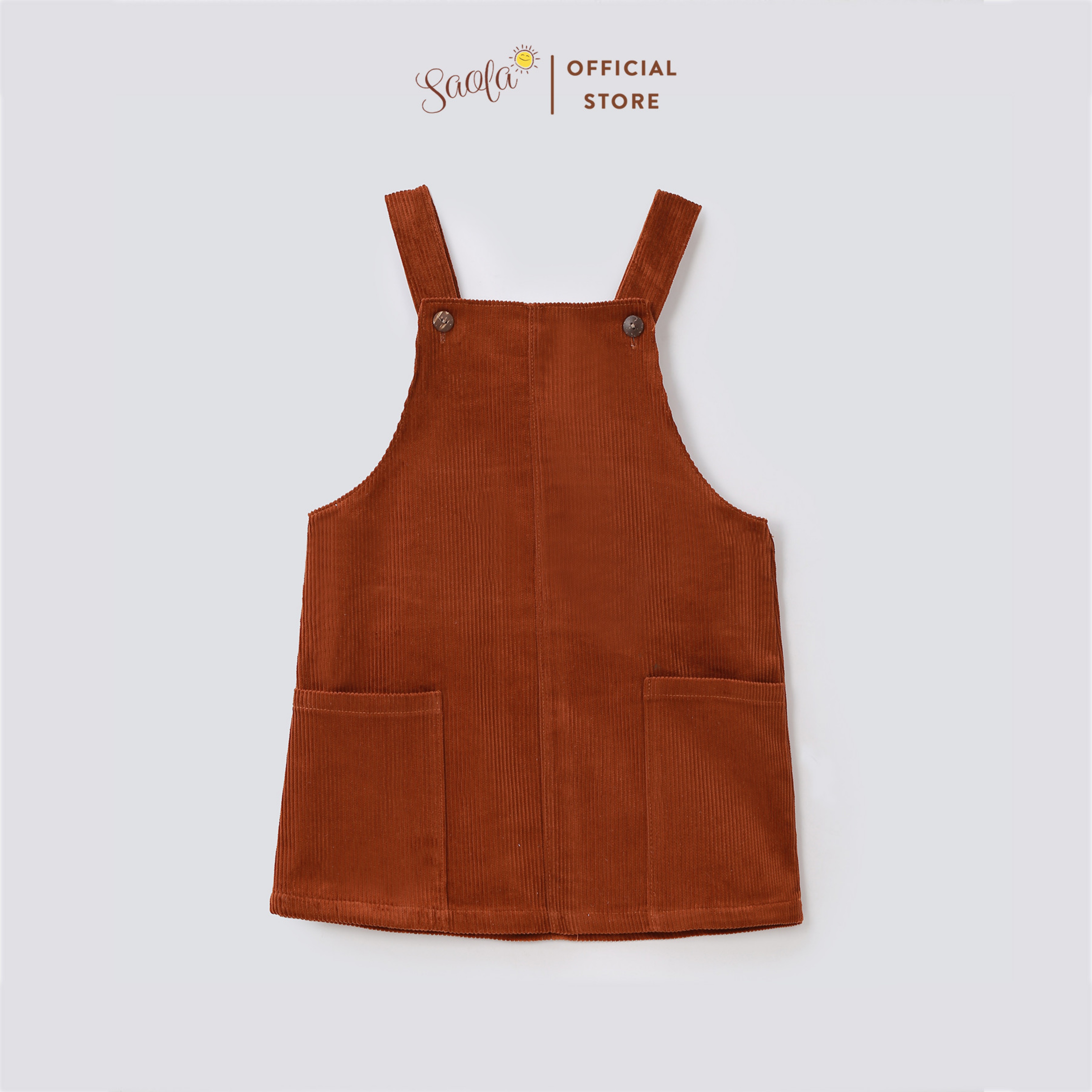 Chân Váy Yếm Bé Gái Chất Liệu Vải Nhung Tăm Cao Cấp - CHLOE PINAFORE DRESS - SCD003 - SAOLA KIDS CLOTHING