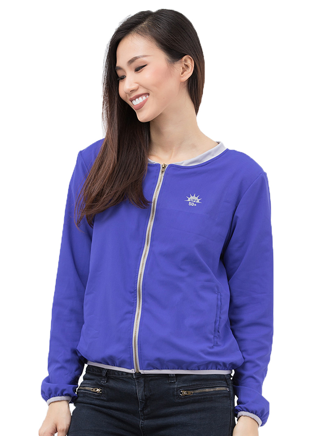 Áo khoác nữ chống nắng UPF50+ Light Grape Blue Zigzag JAC00306 tặng khẩu trang trị giá 129k