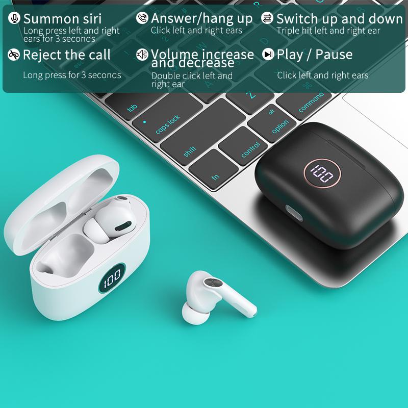 Cho Airpoddings Pro 3 Tai Nghe Không Dây Bluetooth Tai Nghe TWS Điều Khiển Cảm Ứng Thể Thao Tai Nghe 300MAh Sạc Hộp Cho Apple Android